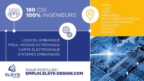 ELSYS Design recrute 180 ingénieurs systèmes embarqués en 2023