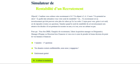 Ignition Program lance  le “Simulateur de Rentabilité d’un Recrutement” 
