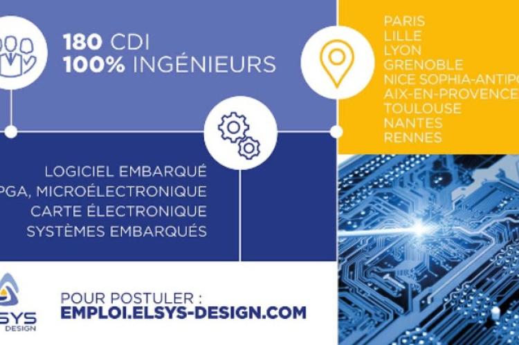 ELSYS Design recrute 180 ingénieurs systèmes embarqués en 2023