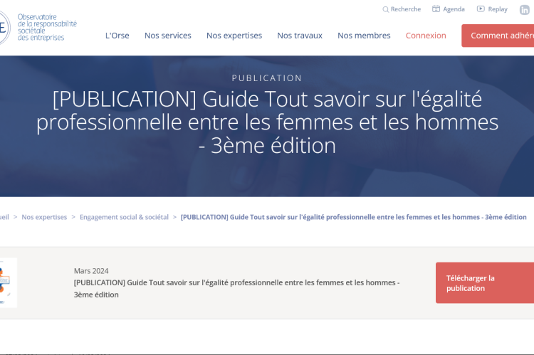 L’Orse publie son édition 2024 du guide « Tout savoir sur l’égalité professionnelle entre les femmes et les hommes »